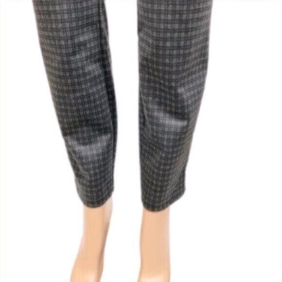 NWT Calvin Klein Straight Leg Grey Plaid Classic Trouser Career Casual Pants 12 - Picture 6 of 8